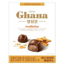 디저트 초콜릿 롯데 가나 앙상블 휘앙티누 68g 1개, 롯데 가나 앙상블 휘앙티누 68g, 1개