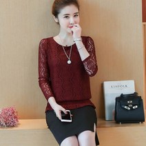 가바바 여성 블라우스 쉬폰 레이스 자수 긴팔블라우스 G42298