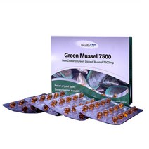 헬스업 그린 머슬 7500 뉴질랜드 초록입홍합 오일 HealthUP Green Mussel 60캡슐, 1개, 기본