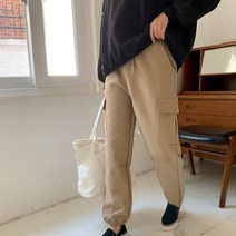 [바보사랑] 겟잇미 지벨 편한 밴딩 카고 기모 바지 [겟잇미]