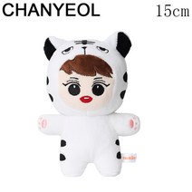 KPOP 스타 조합 엑소 인형 귀여운 동물 봉제 장난감 카와이 공룡 펭귄 곰 호랑이 양 토끼 늑대 고양이 품질 선물, 15-20cm, 03 CHANYEOL A