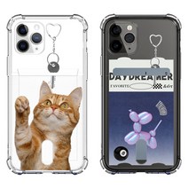 아이폰XS XR 시리즈 냥이 고양이 투명 카드 케이스