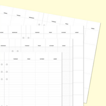 데이스테이션 A5 6공 바인더 다이어리 리필 속지 월간계획 먼슬리 플래너, 월요일 시작, 분리형 그리드