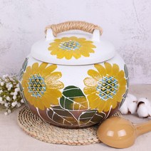 진 해바라기 쌀항아리 + 쌀바가지, 혼합색상