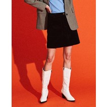 [헤지스 여성] [[21FW]] HSSK1D017BK 블랙 코듀로이 면혼방 미니스커트