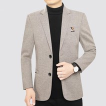 DFMEI 가을과 겨울 캐주얼 슬림 자수 비즈니스 신사 모직 정장 남성용 반바지 모직 코트 코트