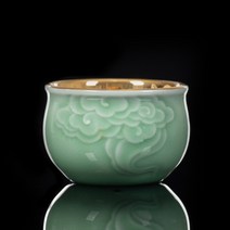 청자 찻잔 도자기 다구 금주인배 부조, 1, 110ml