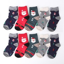 크리스마스양말 10켤레 아동 어린이 키즈 초등 선물 산타 눈사람 양말