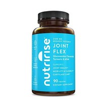 NutriRise 글루코사민 콘드로이틴 케르세틴 및 MSM 강황 커큐민 함유 2100mg 3중 강도 관절 지원 보조제여성 남성용 보스웰리아 브로멜라인 글루텐 프리 비 GMO 90개