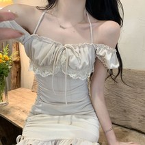 슬림 셔링 홀터넥 미니원피스 A36899