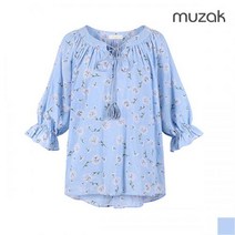 [무자크 (MUZAK)] [무자크]나염 태슬장식 블라우스 (MI6WBL32)