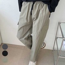 나일론 카고 팬츠 남자 밴딩 바지 캐주얼 스트릿 코디