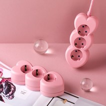 아이정 디자인 멀티탭 하트탭 2구 3구 16A 멀티탭, 2구 핑크, 3M, 1개