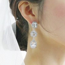 웨딩귀걸이 레나 드롭 본식 925실버침 드레스귀걸이 셀프 웨딩