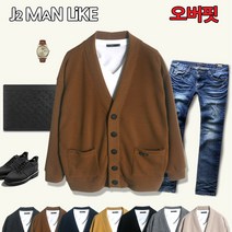 J2MAN No.7 오버핏 가디건 빅사이즈 남자 남성 커플 니트루즈핏 봄 가을 간절기