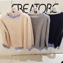 끄레아또레 끄레아또레 뒤트임 멋스런 포인트가 있는 라운드 니트 TU21CBB466