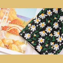 프랑스 자수 패브릭 다이어리 북 커버, 블랙 코스모스 A6 북 커버