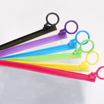 PVC 투명 컬러링고리 슬라이드 지퍼백 [50매], 블루, 20*15, 1개