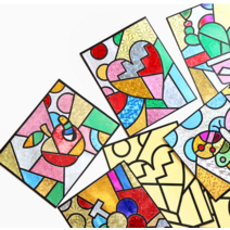 포일아트 세트 팝아트 만들기 어린이집 유치원 초등 미술활동, 사과