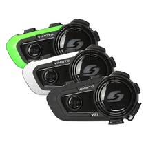 비모토코리아 정품 V8S V9S 오토바이 헬멧 블루투스, V9s 풀셋트 (실버/레드/블랙)