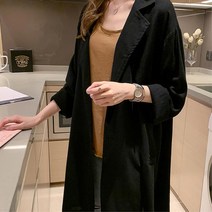 봄 여름 린넨 롱자켓 스타일 완성 데일리룩 우아한여성미 동네마실룩