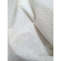 혜인천 대폭 60수 아사면 팔구멍 펀칭레이스 원단 color 2종 [광목색 백아이보리색], 백아이보리색