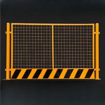 차폐휀스 진입 통제 바리게이트 안전 이동식 차단, 1.2x2m3.6KG블랙 옐로우