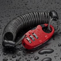 다용도 미니 자물쇠 스프링 케이블 자전거 도난 방지, 블랙