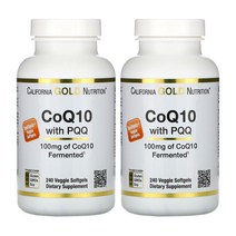 1+1 캘리포니아골드 뉴트리션 PQQ 함유 CoQ10 코큐텐 코엔자임큐텐 100mg 소프트젤 240정, 1개, 기본