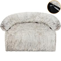 강아지고양이 하우스 대형 개 침대 소파 푹신한 애완 동물 집, White Brown-zip+L