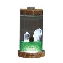 세남자바스켓 반려 무드등 국산 마리모 키우기 DIY 세트, 백수정+미니조명(흰색), 초록 자갈, 마리모(대)