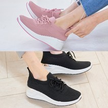 벨루치슈즈 여성 레이스 펀칭 키높이 6cm 통굽 레이스업 스판삭스 스니커즈 운동화