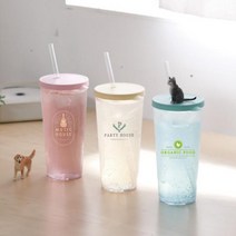 심플 빨대컵 (670ml) 국내생산 리유저블 텀블러 인쇄 단체선물 굿즈 아이스컵 음료컵 기념품 카페 보틀 콜드컵, 1. 블루