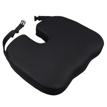 쿠션 저반발 방석 의자 쿠션 통기성 미끄럼 방지 시트 쿠션 커버 씻을 수 있는 U형 설계 오피스 휠체어 재택근무 자택용 조정 가능한 밴드 첨부