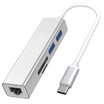 Type-C To RJ45 100M 네트워크 카드 + SD/TF 리더기 USB3.0 허브 변환기 도킹 스테이션, 01 은