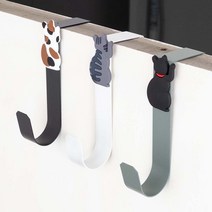 고양이 도어후크 3종 세트, A세트(화이트+그레이+블랙), 1세트