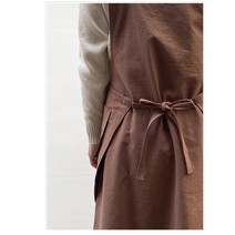 강남콩 멜빵 앞뒤 앞치마 신상앞치마 여성스런 편한 면 원피스 앞뒤가려지는 주머니 주방 카페 어린이집 보육교사 유치원 놀이방 선생님 요양원 문화센터 원예 공방 추천 딥카키 브라운