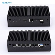QOTOM 방화벽 마이크로 기기 Q190G6 셀러론 J1900 6 기가비트 LAN 게이트웨이 라우터 팬리스 미니 PC, 2G RAM 32G SSD_Q190G6 J1900