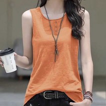 쇼션 끌리쥬 여성 옷 반팔 티 봄 여름 데일리룩 나시 민소매 무지 솔리드 민나시 여자 의류 면 티셔츠 티