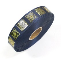 나모몰 명절 선물포장지 포장리본, 1개, 02-07.전통문양리본(금박/25mm)_곤색