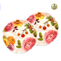 라이브잇 Xier Flower Trays 멜라민 원형 레이스쟁반 1p, 30개, 장미