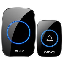 차임벨 무선초인종 도어 차인 챠임 벨 CACAZI-홈 무선 초인종 110db 웰컴 프렌드 스마트 300 미터 장거, 03 black 1TR x 1RE
