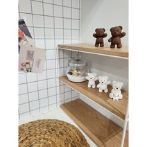 향기조아 차량용 탁상용 곰돌이석고방향제+리필오일set, 브라운만세, 미모사