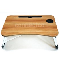 커넥트코 원목 접이식테이블 베드트레이 인강책상, 브라운