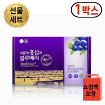 6년근 국내산 홍삼 농축액 과 블루베리 건강 즙 엑기스 명절선물 수수홈홈 쇼핑백포함, 30포, 1박스, 50ml