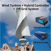 발전기 소형 태양광 캠핑용 15KW 20KW 풍력 터빈 수직 대안 없는 에너지 풍차 가정용 24V 48V 96V 하이브리드 컨트롤러, 24V+White+Option 6