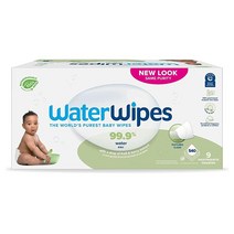 WaterWipes 민감한용 기저귀 물티슈 무향 저자극성, 240 Count (Pack of 4)
