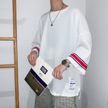 가바바 남성 빅사이즈 반팔티 5XL까지 9부로 느낌있게 입기 좋은 오버핏 라운드 반팔티 G32628