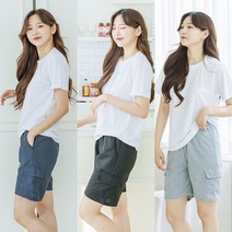 민트코코아 여자 여름 밴딩 포켓 카고 반바지 캐쥬얼 반바지
