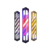 LED 미용실 싸인볼 조명 이발소 뷰티샵 사인볼 조명 회전 간판 원통형 바버샵, 길이 65  너비 18 레드 블루 화이트
